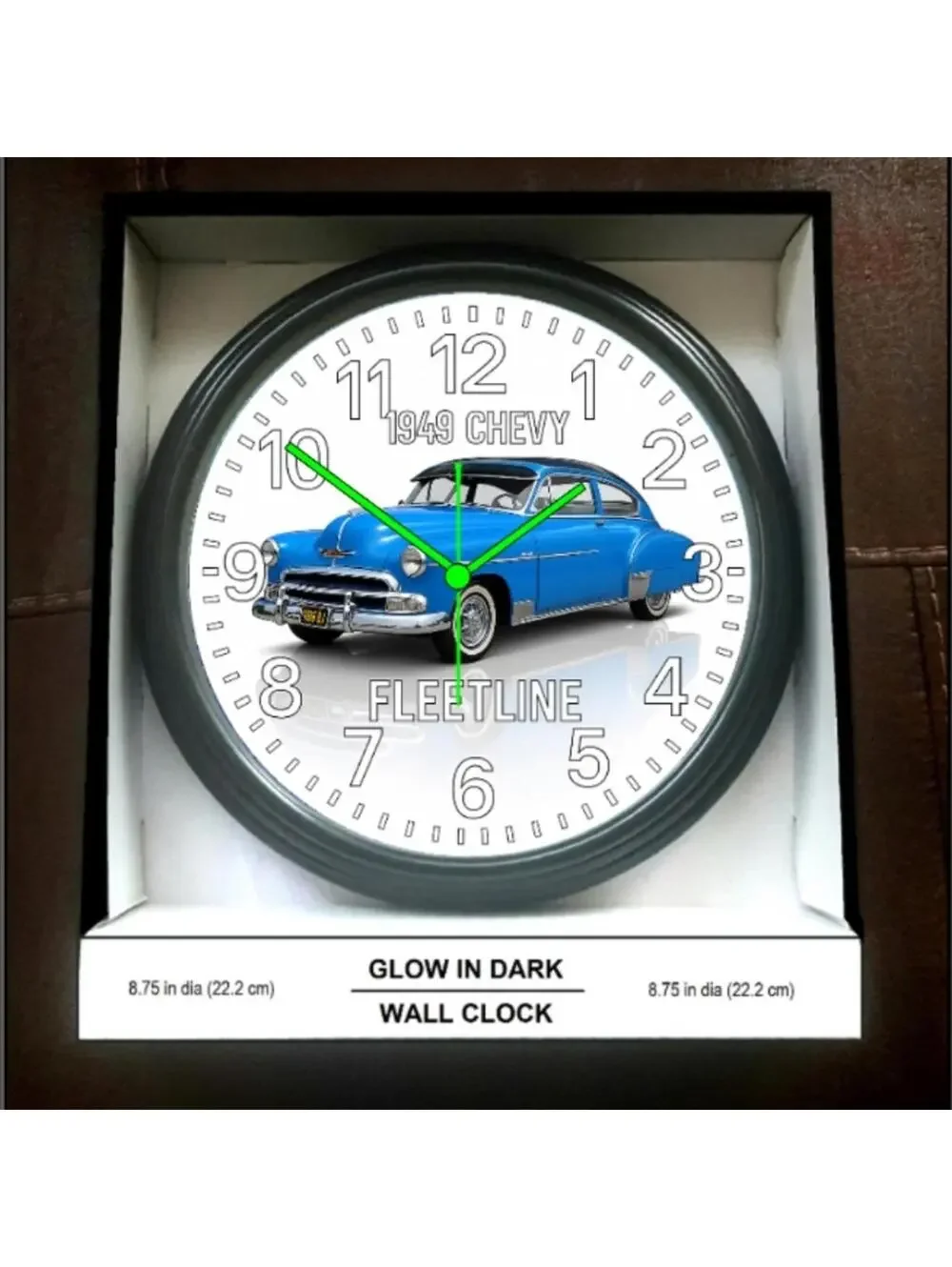 1949 Chevy Chevrolet Fleetline Glow in The Dark Wall Clock New!